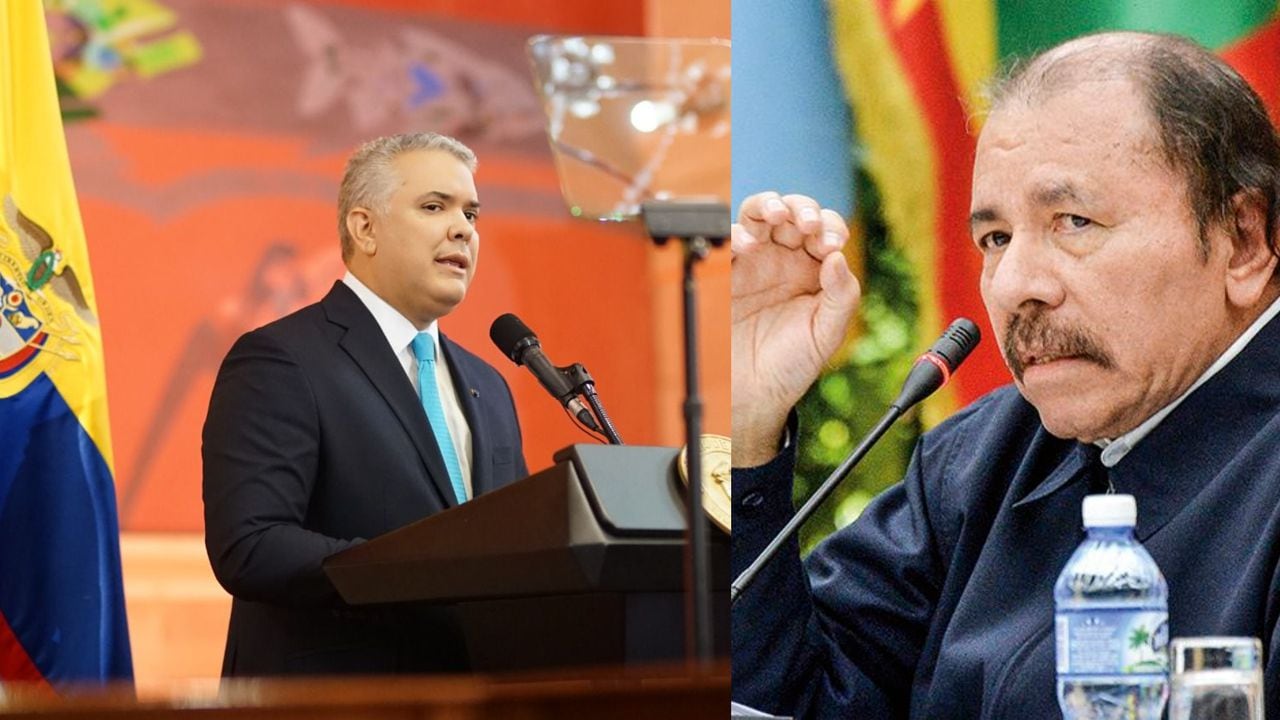 Iván Duque presidente de Colombia y Daniel Ortega mandatario de Nicaragua