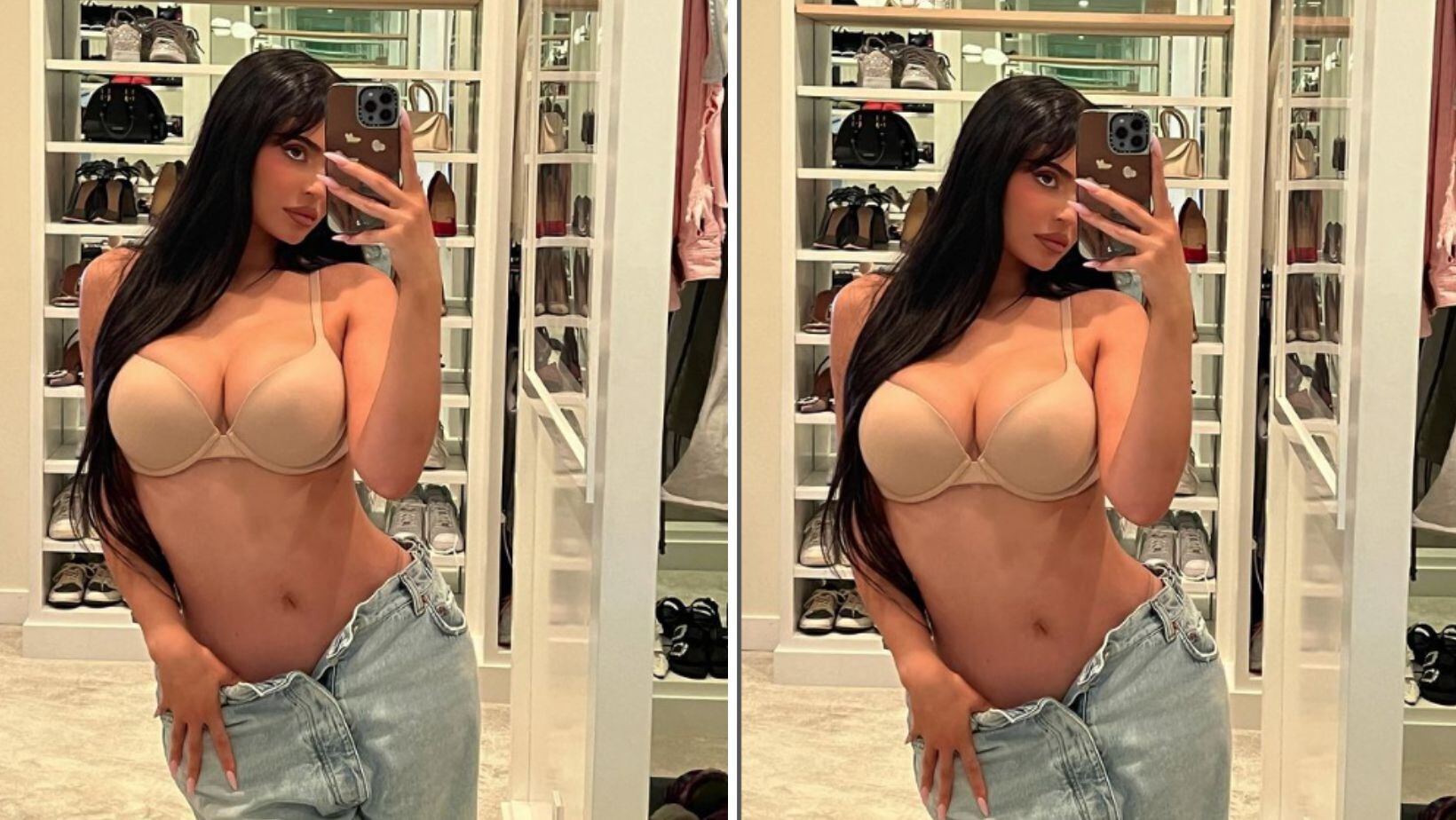 Kylie Jenner presumió sus enormes senos en ropa interior y provocó todo tipo de fantasías