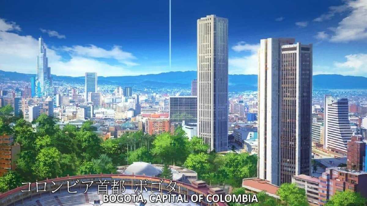 Reconocidos lugares de Bogotá salen en la serie de anime  'Black Rock Shooter: Dawn Fall'. Foto: Twitter @unandresdice_.