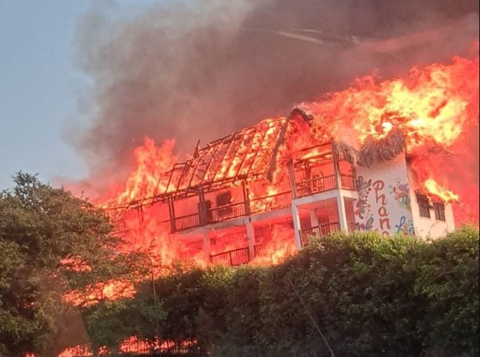 Incendio en hotel de San Gil