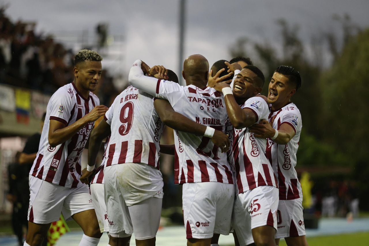Imagen del partido entre Águilas Doradas y Deportes Tolima por la fecha 2 del cuadrangular del Grupo A del segundo semestre de la Liga colombiana 2023.
