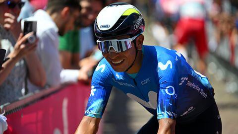 POMPEI, ITALY - MAY 14: Nairo Quintana of Colombia and Movistar Team prior to the 107th Giro d'Italia 2024, Stage 10 a 142km stage from Pompei to Cusano Mutri - Bocca della Selva 1389m / Amphitheater of Pompei / #UCIWT / on May 14, 2024 in Pompei, Italy.  (Photo by Dario Belingheri/Getty Images)