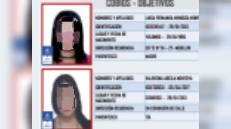 Esta es la boleta con la que las autoridades lograron la plena identificación de las dos hermanas que sometían a pornografía infantil a los tres menores de edad.