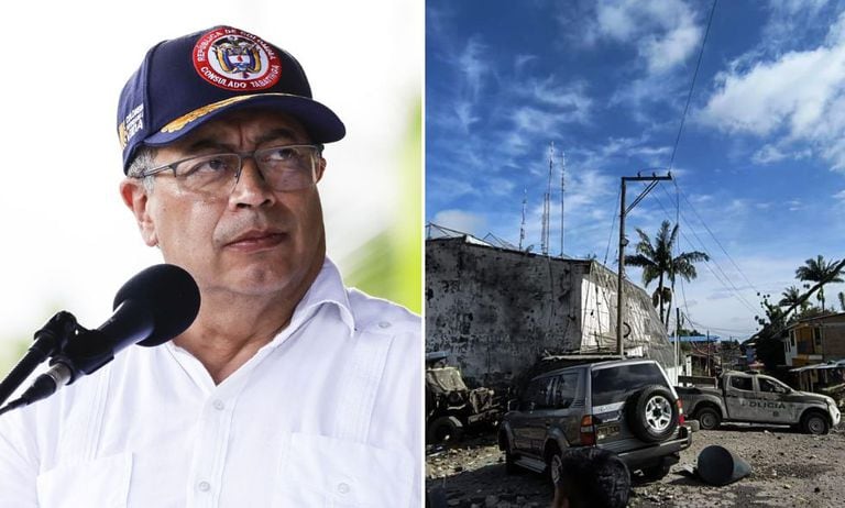 El presidente Petro reacciona al atentado terrorista en Morales, Cauca.