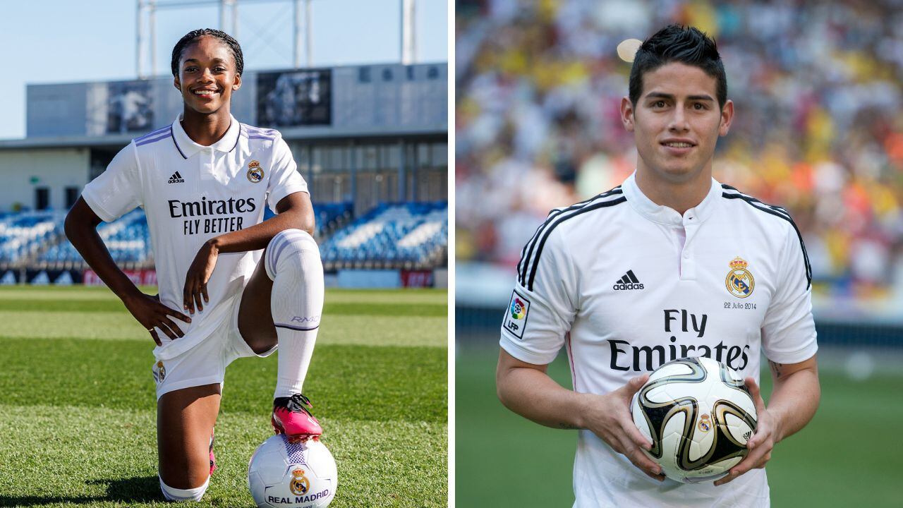 Linda Caicedo y James Rodríguez, últimos colombianos en arribar al Real Madrid.