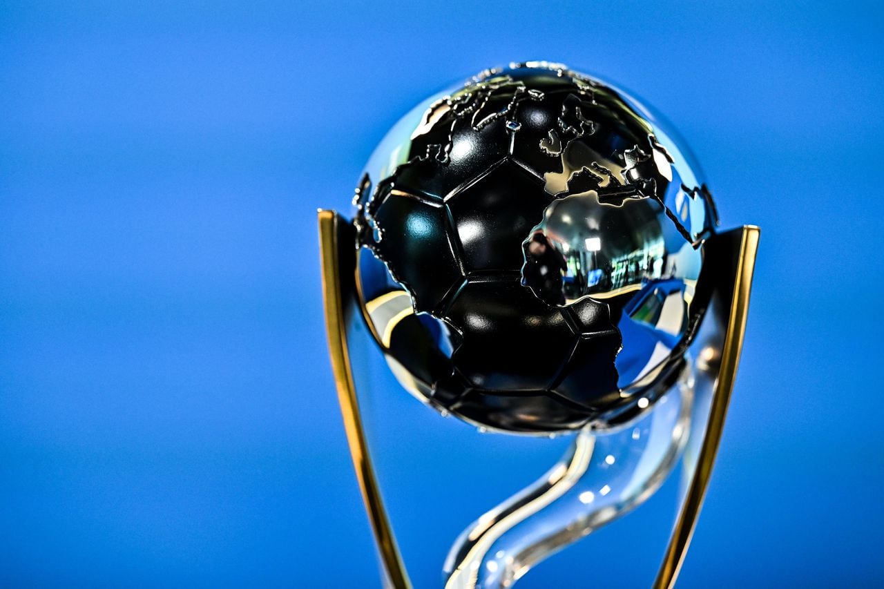 ZURICH, SWITZERLAND - APRIL 21: A detailed view of the FIFA U-20 World Cup Winner's Trophy prior to the FIFA U-20 World Cup Argentina 2023 Draw at HoF, Home of FIFA on April 21, 2023 in Zurich, Switzerland. (Photo by Harold Cunningham - FIFA/FIFA via Getty Images)