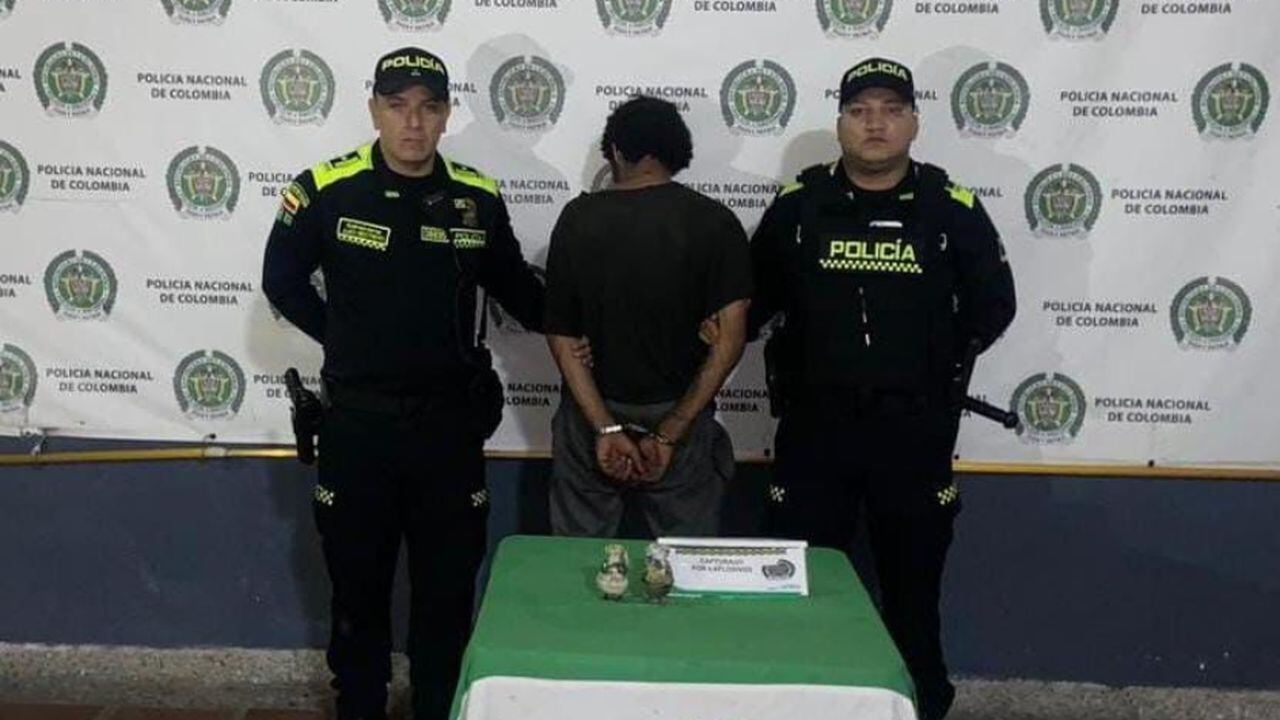 Capturado por portar explosivos en Medellín.