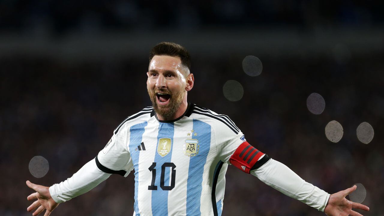 Messi celebrando el gol ante Ecuador.