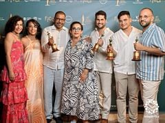 Equipo de realizadores del documental 'El viaje de la marimba', producción de Telepacífico y Señal Colombia.