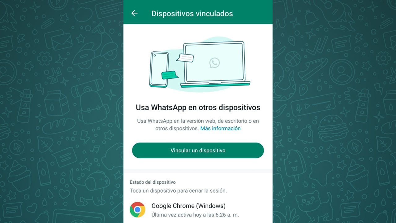 WhatsApp permite controlar las sesiones abiertas en diferentes dispositivos.