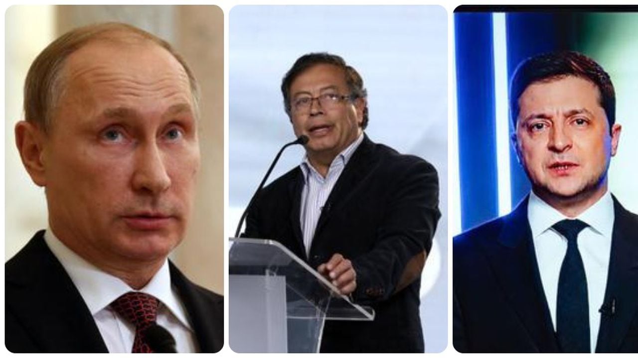 Vladimir Putin, Gustavo Petro y Volodímir Zelensk