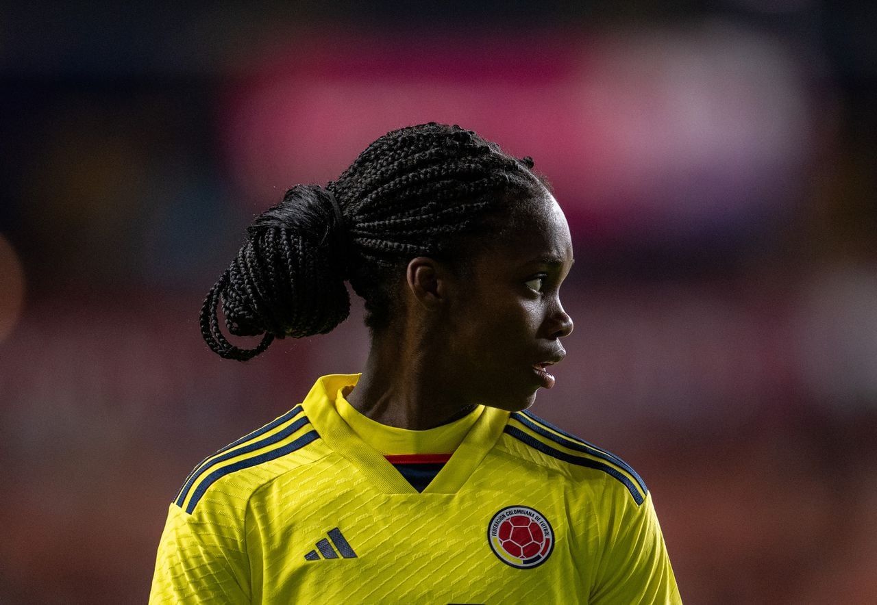 SANDY, UT - OCTOBER 26: Linda Caicedo #10 of Colombia looks on during a game between Colombia and USWNT at America First Field on October 26, 2023 in Sandy, Utah. (Photo by Brad Smith/ISI Photos/USSF/Getty Images for USSF)
