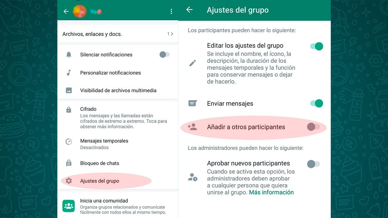 WhatsApp permite bloquear el acceso de nuevos contactos a un chat grupal