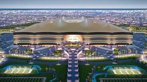 Estadio Al Bayt, ciudad de Al Khor, sede de la Copa Mundial de la FIFA Qatar 2022, que tendrá una capacidad para 60 000 personas. y albergar partidos hasta la ronda semifinal.
