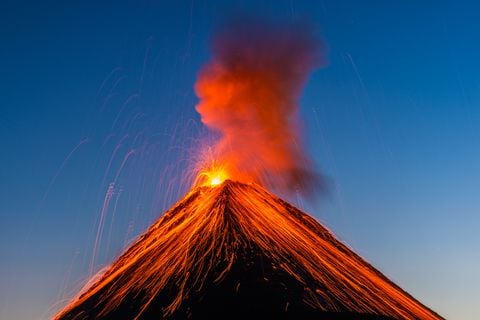 Erupción del volcán del fuego en Guatemala.