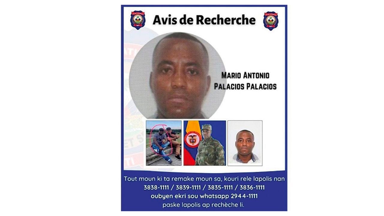 Con este aviso, las autoridades de Haití buscan a Mario Palacios. Desde su fuga, dice que a sus compañeros los “reventaron”, los “volvieron nada en la cárcel”. 
