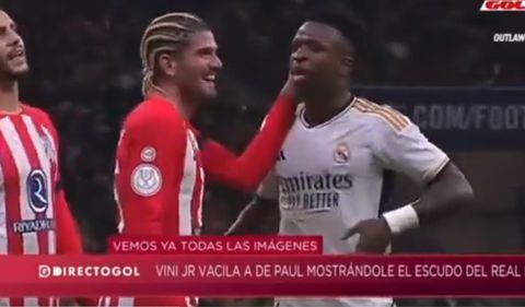 De Paul y Vinicius Jr en el clásico entre Real Madrid y Barcelona