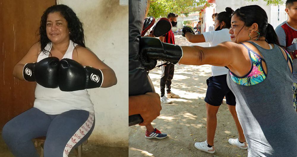 Karen Fernández es conocida en el mundo del boxeo como "La Tyson". Se gana la vida haciendo masajes y trenzas en la popular playa de El Rodadero, en Santa Marta.