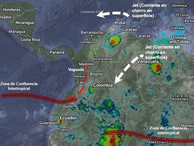 Pronóstico meteorológico para Colombia 11 de Marzo de 2022.