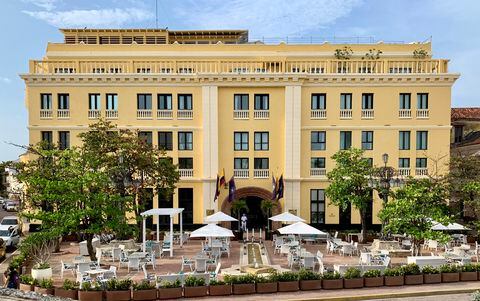 Fachada del Hotel Charleston Santa Teresa de Cartagena, escogido en 2020, por segundo año consecutivo, como Hotel de Lujo Patrimonio de Sudamérica por los World Luxury Hotel Awards.