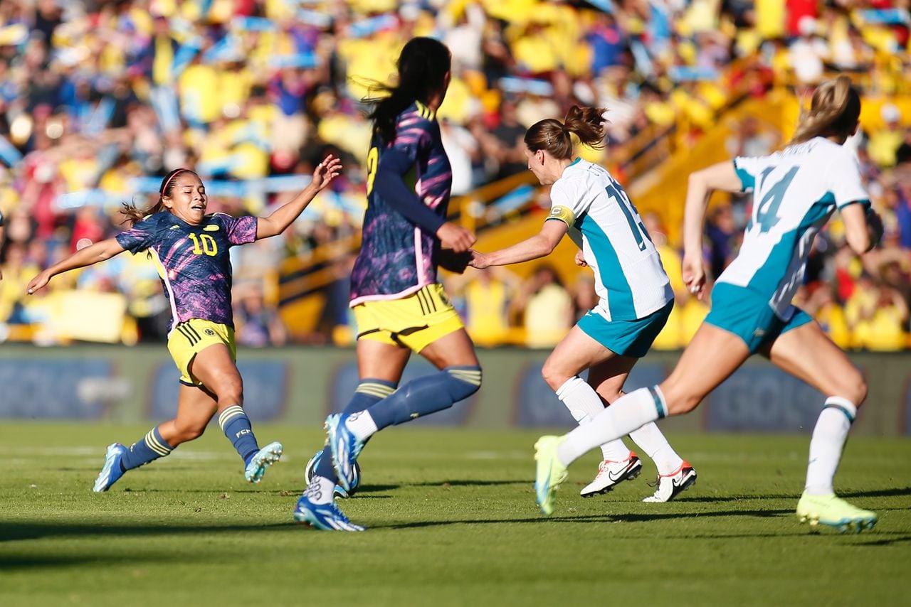 Bogotá. Diciembre 2 2023. La Selección Colombiana de fútbol femenino enfrenta a Nueva Zelanda en su penúltimo partido amistoso del año en el estadio Nemesio Camacho El Campin. (Colprensa - Lina Gasca)
