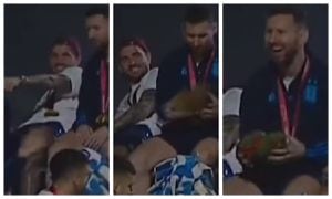Lionel Messi recibe una Tortuga Ninja con quien comparam a Mbappé