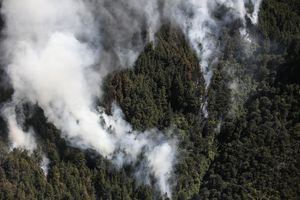 Cerros Orientales 
IncendiosBomberos apagan las llamas en los cerros