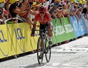 Nairo Quintana en la meta de Andorra la Vella