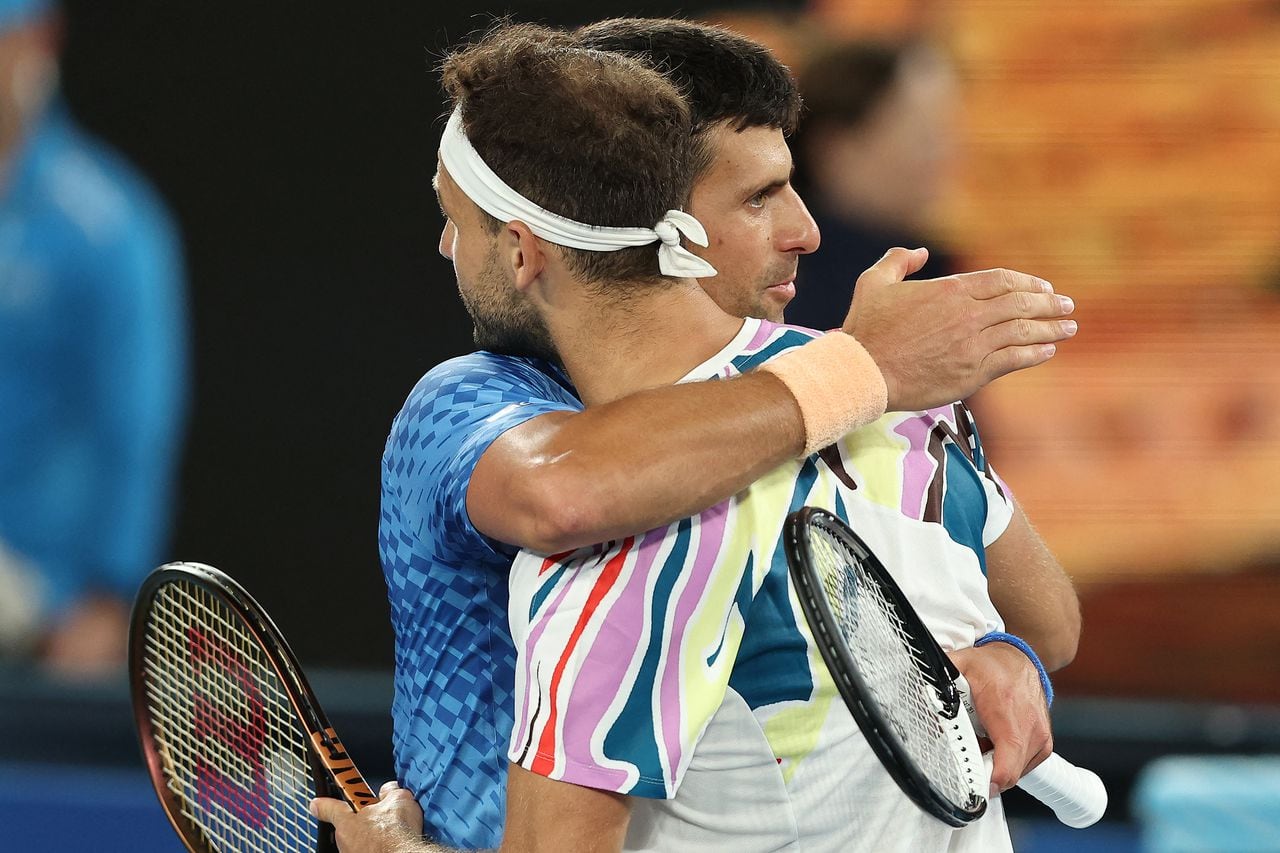 Novak Djokovic y Grigor Dimitrov finalizado el partido