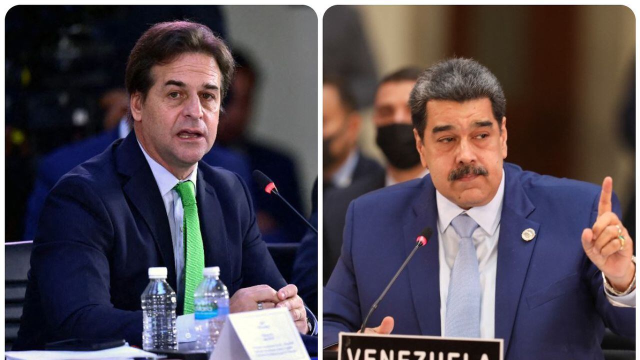 Luis Lacalle, presidente de Uruguay, y Nicolás Maduro, presidente de Venezuela