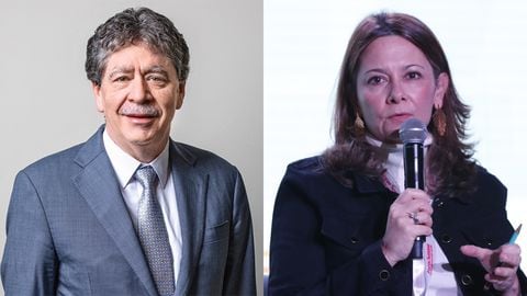 Bruce Mac Master, presidente de la Andi, y Ana María Vesga, presidenta de Acemi.