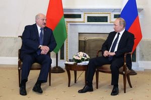 Lukashenko, presidente de Bielorrusia, ha sido el principal aliado de Moscú en medio de la guerra con Ucrania. Photo by Mikhail Metzel / SPUTNIK / AFP)