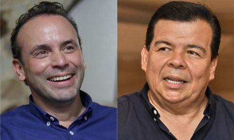 Los candidatos a la Alcaldía de Cali, Alejandro Eder y Roberto Ortiz.