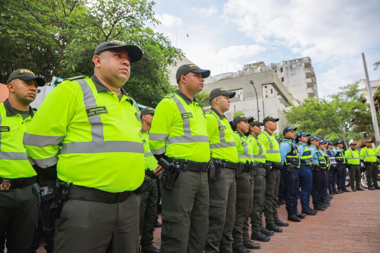 Uniformados de la Policía de Tránsito de Santa Marta.