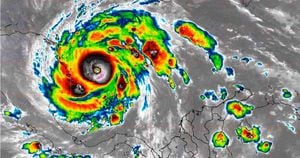 El huracán Iota se ha intensificado en las últimas horas. Foto: Ideam