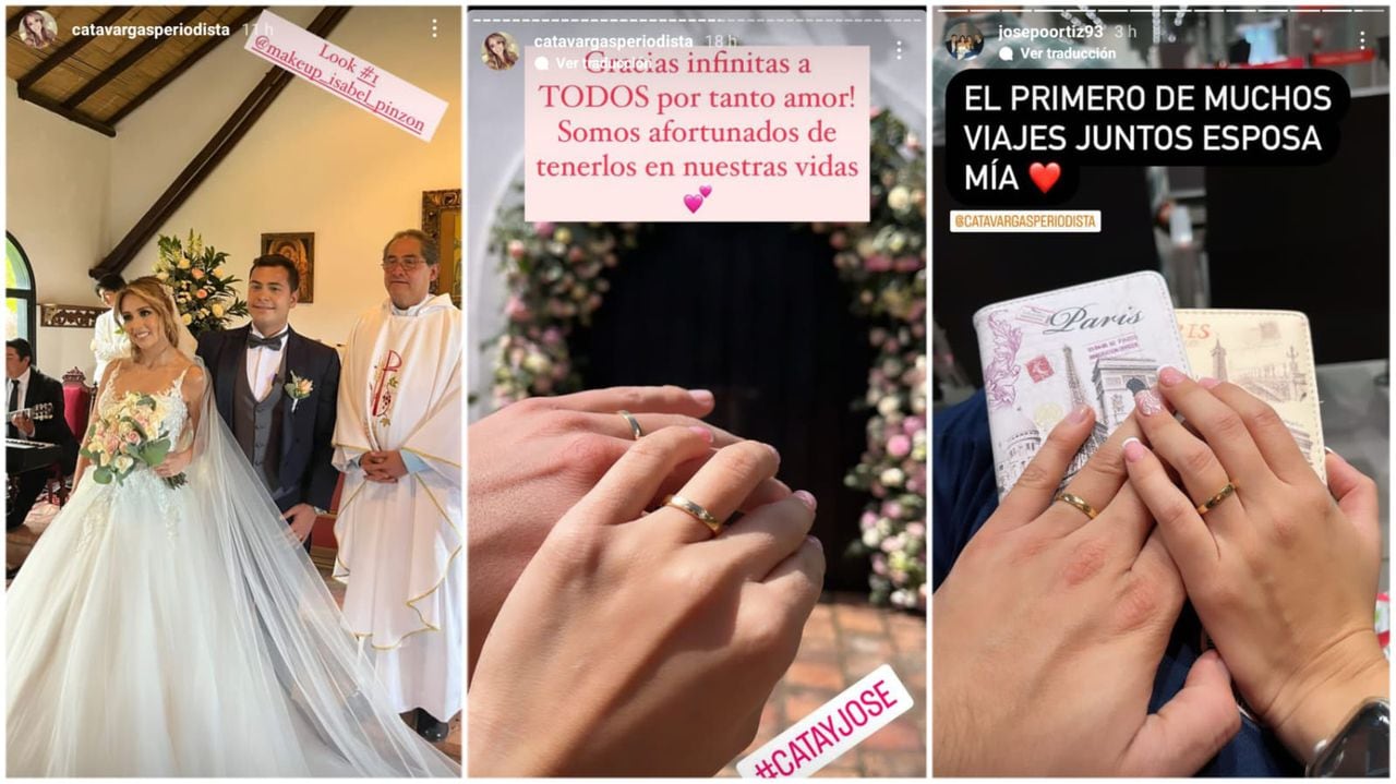 Two journalists from Noticias Caracol Catalina Vargas and José Miguel Polanco got married