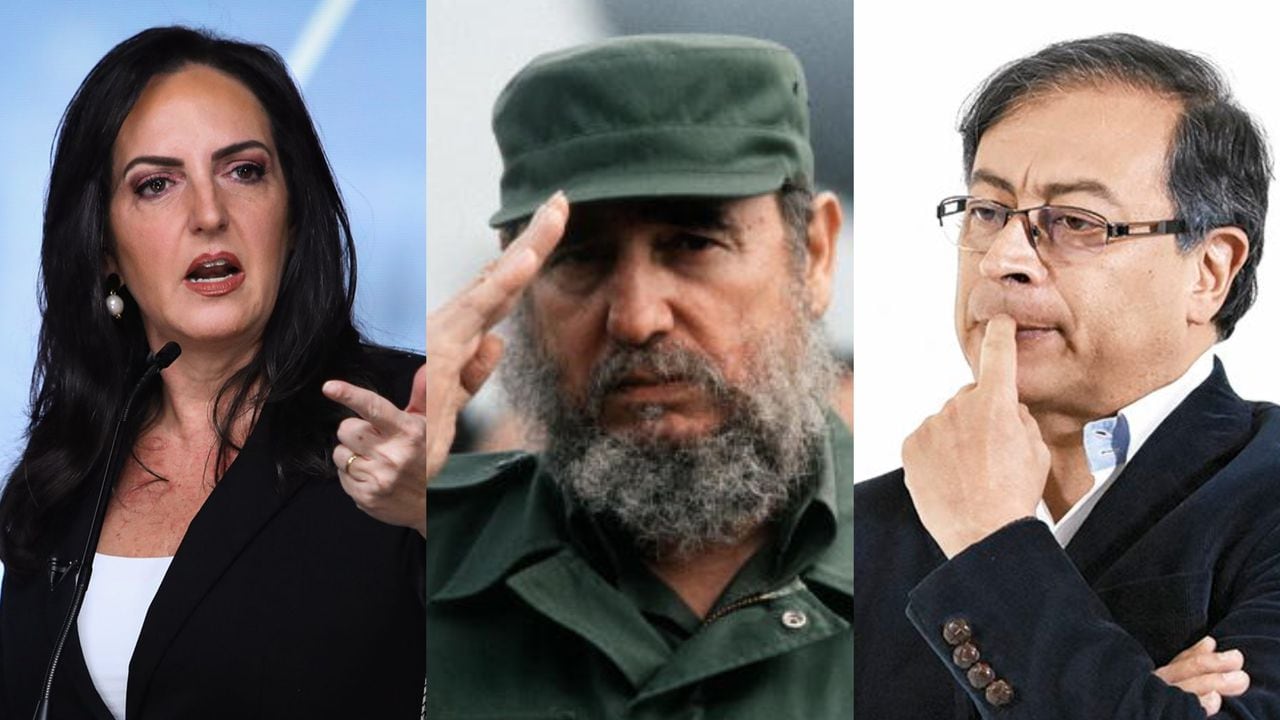 En la imagen: María Fernanda Cabal, Fidel Castro y el presidente Gustavo Petro.