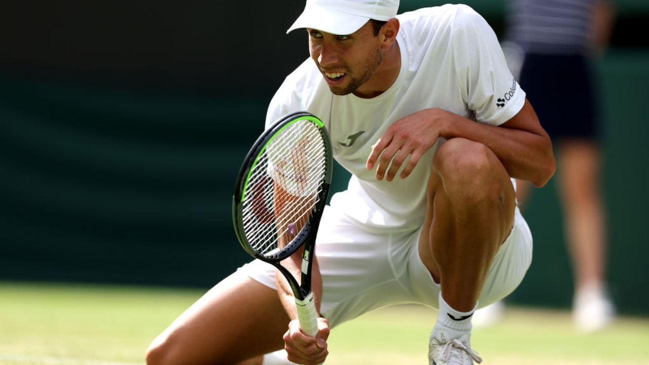 Daniel Galán en los octavos de final de Wimbledon.