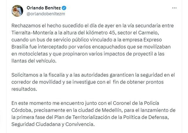 El gobernador de Córdoba rechazó lo sucedido.