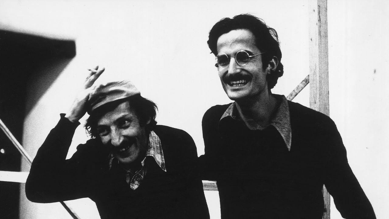Germán Moure y Santiago Ospina, durante los ensayos de 'La huelga'.