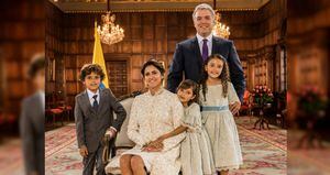 El día en que el presidente Iván Duque llegó a la Casa de Nariño junto a su esposa y sus hijos.