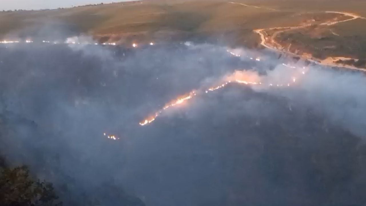Incendio forestal en Los Santos, Santander.