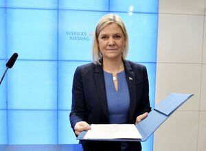 Magdalena Andersson renuncia, recién nombrada, a ser primera ministra de Suecia (Photo by Erik SIMANDER / TT NEWS AGENCY / AFP) / Sweden OUT