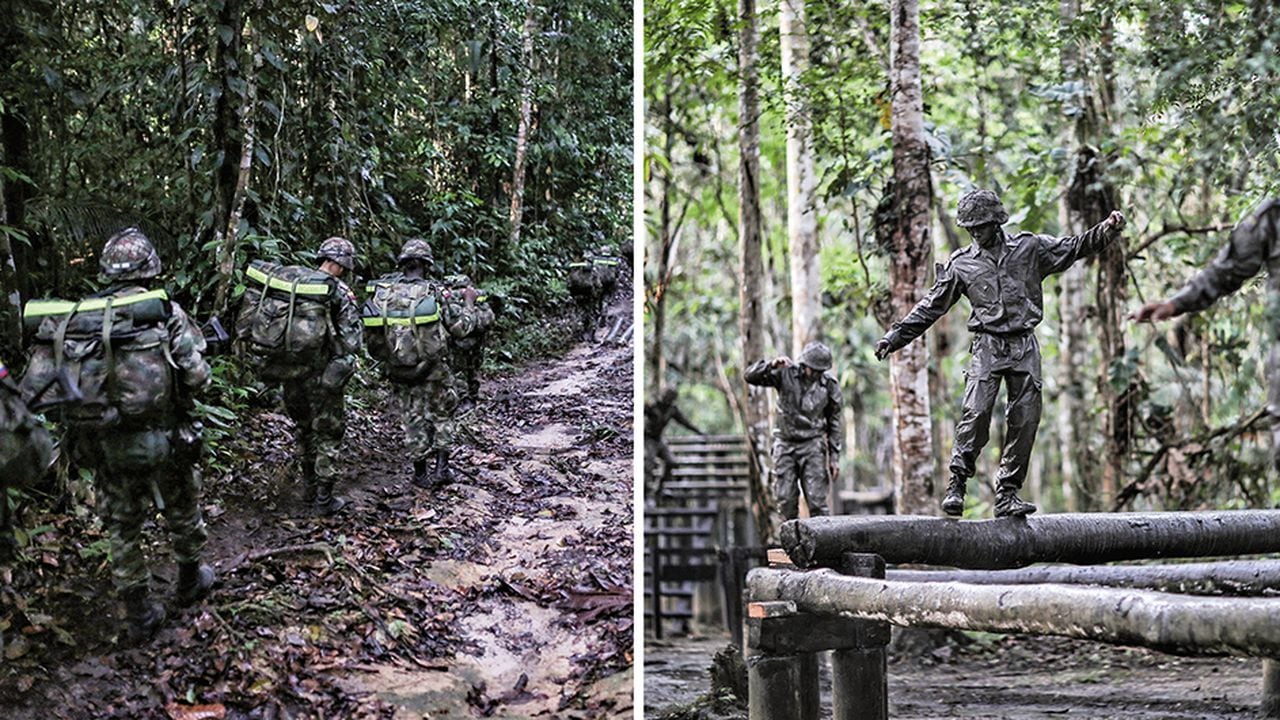    Cada día los alumnos del curso de lanceros deben superar pruebas en la selva amazónica. El entrenamiento que reciben es para la guerra, pero también para la paz. 