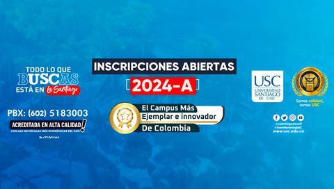 Hasta el 15 de enero del 2024, la Universidad Santiago de Cali tendrá inscripciones abiertas.