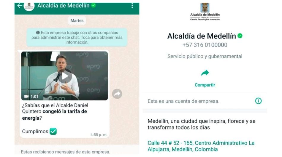 El mensaje de WhatsApp que causa controversia en Medellín.