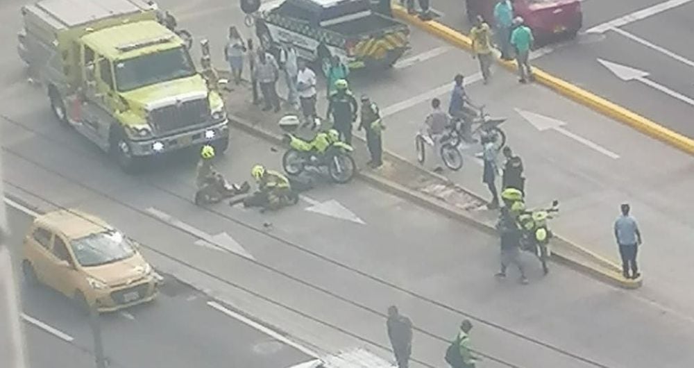 Procedimiento de la Policía Nacional, tras intento de hurto en banco de Medellín.