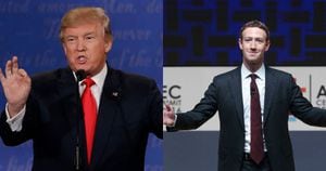 Donald Trump, presidente de Estados Unidos;  Mark Zuckerberg, creador de Facebook