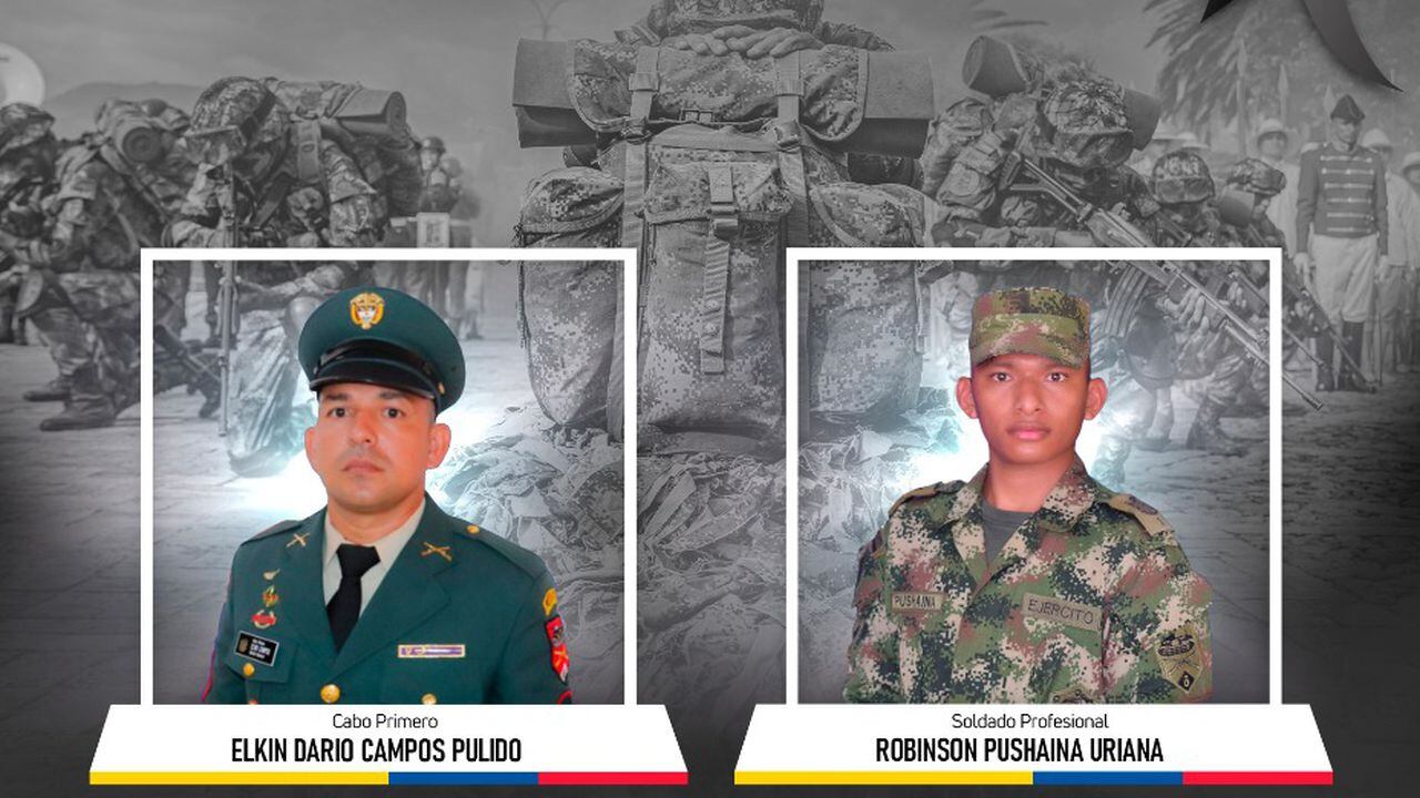 Los dos militares asesinados, según las Fuerzas Militares, por el Clan del Golfo en la Guajira.