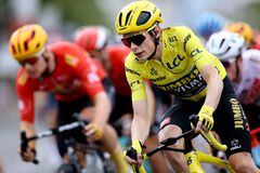 PARIS, FRANCE - JULY 23: Jonas Vingegaard of Denmark and Team Jumbo-Visma - Yellow Leader Jersey competes during the stage twenty-one of the 110th Tour de France 2023 a 11 5.1km stage from Saint-Quentin-en-Yvelines to Paris / #UCIWT / on July 23, 2023 in Paris, France. (Photo by Michael Steele/Getty Images)